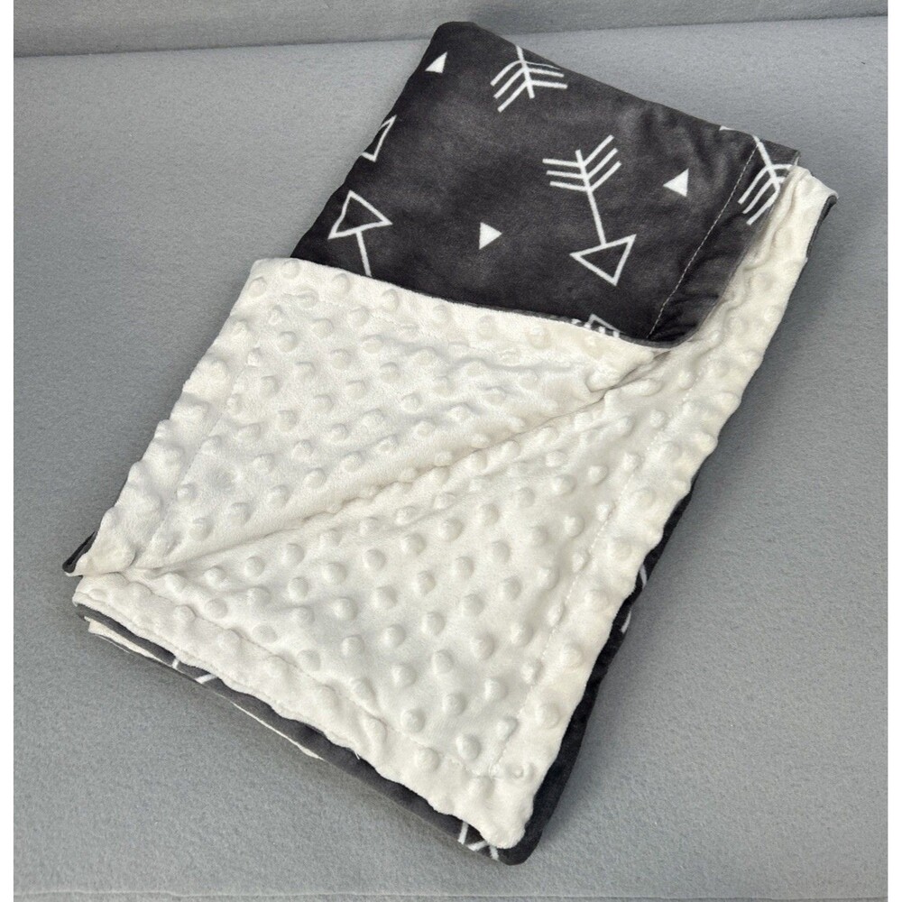 Unisex Baby Blanket Soft w/Double Layer Dotted Backing‎ Grey Arrow Nursery 30x40